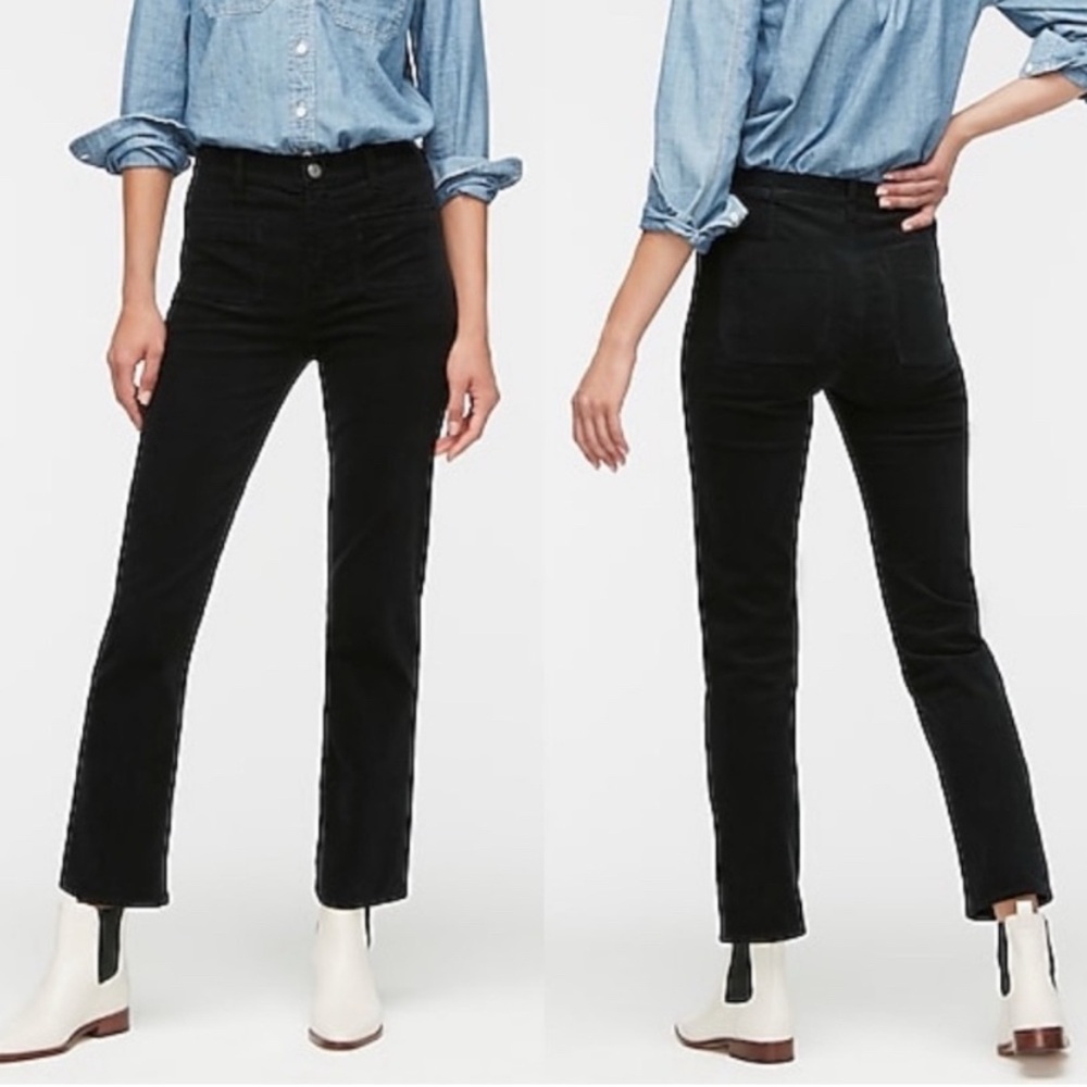 Black velvet cropped Pants